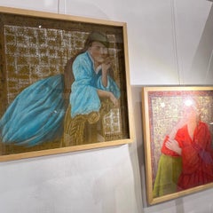 Cuadro "Belleza en azul" 25,5" x 25,5" pulgadas de Katherine Bakhoum Tisné