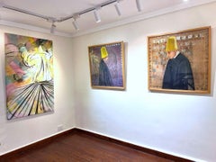 "Derviche II" Pintura Figurativa 31" x 31" pulgadas by Katherine Bakhoum Tisné