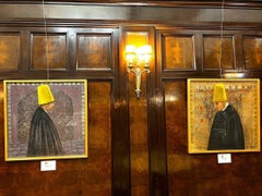 "Perfil derviche I" Pintura figurativa 31x31 in by Katherine Bakhoum Tisné