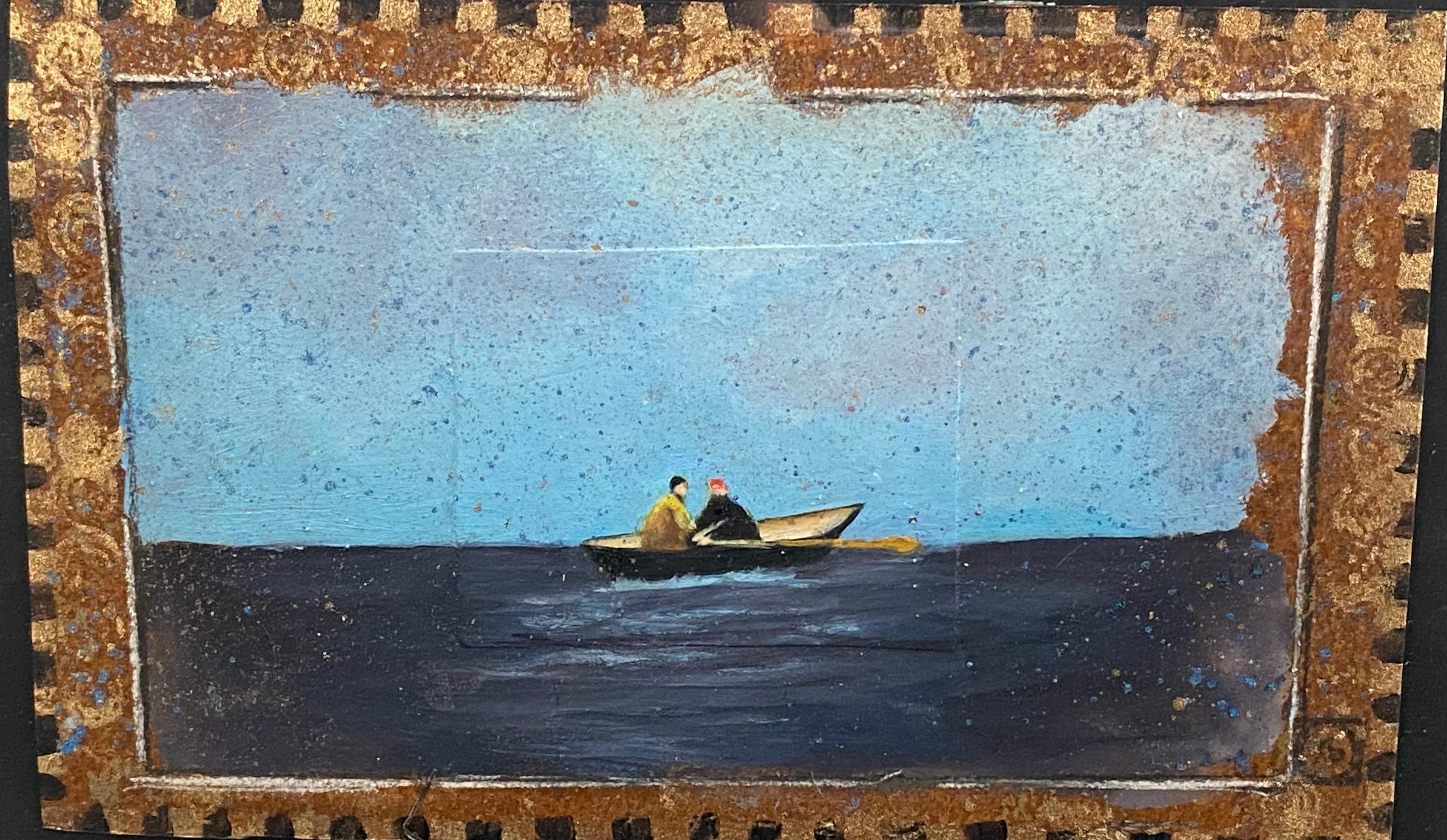 "En Plein Mer Landschaft Ölgemälde 5" x 8" Zoll von Katherine Bakhoum Tisné