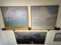 "L'armada" Paisaje Pintura al óleo 47" x 47" pulgadas by Katherine Bakhoum Tisné