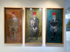 "Le Tarbouche Orange” Painting 53" x 26" in by Katherine Bakhoum Tisné