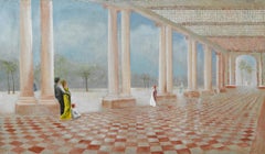 "Le Trianon" Quadro a tecnica mista in cornice di vetro di Katherine Bakhoum Tisné