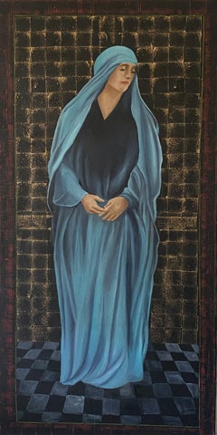 "Saint” Oil Painting 53" x 27.5" inch by Katherine Bakhoum Tisné