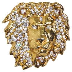 Katherine Baumann Swarovski-Gürtelschnalle mit Löwenkopf