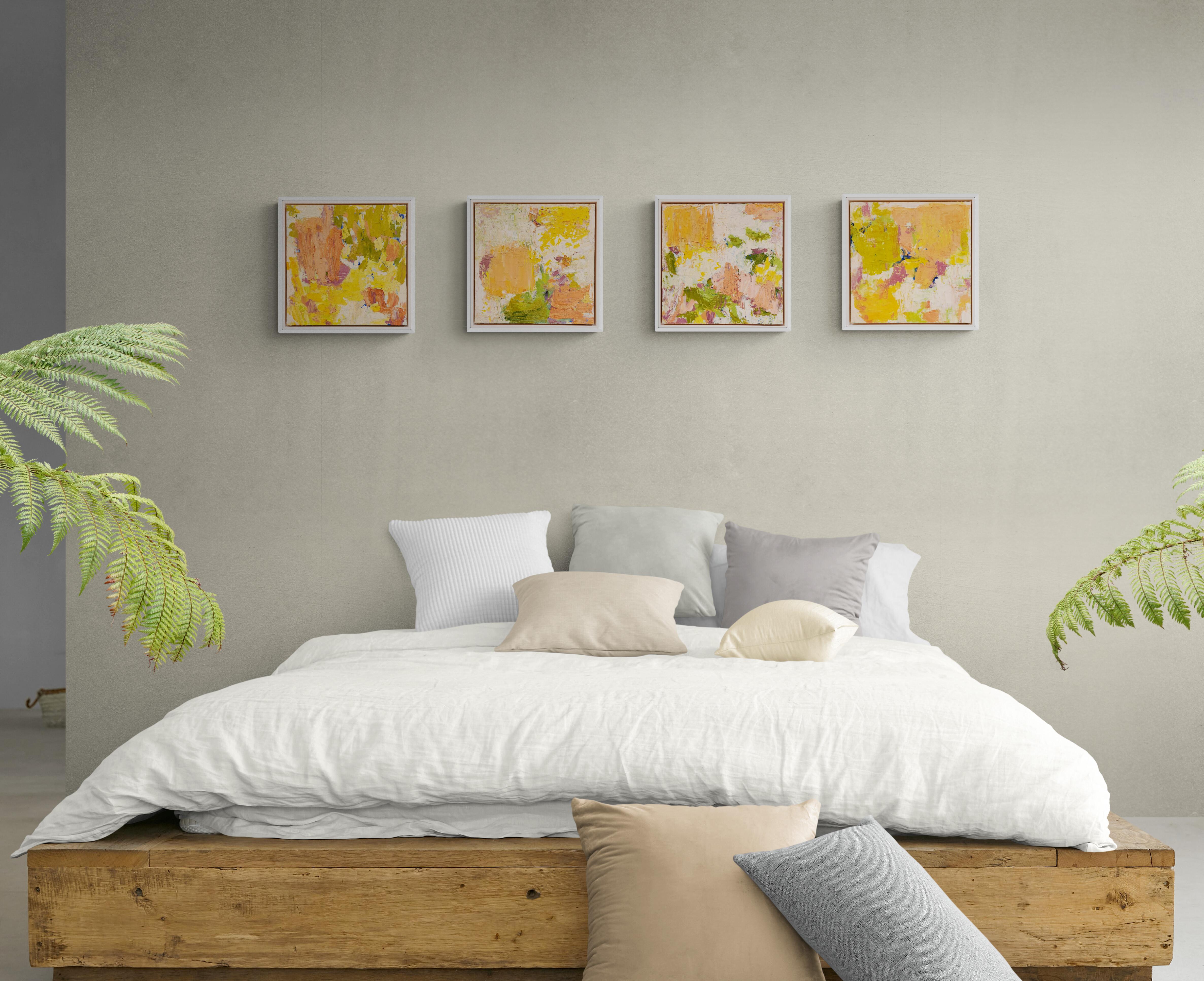 Dappled Light I (Astratto, Espressivo, Divertente, Colorato, Caldo, Verde, ~30% OFF) - Painting Moderno di Katherine Bello