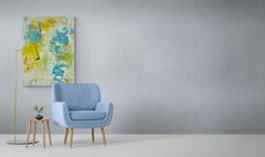 Is That So (Gestural Abstract, Atmospheric, Green, Yellow, Light Blue, Warm)