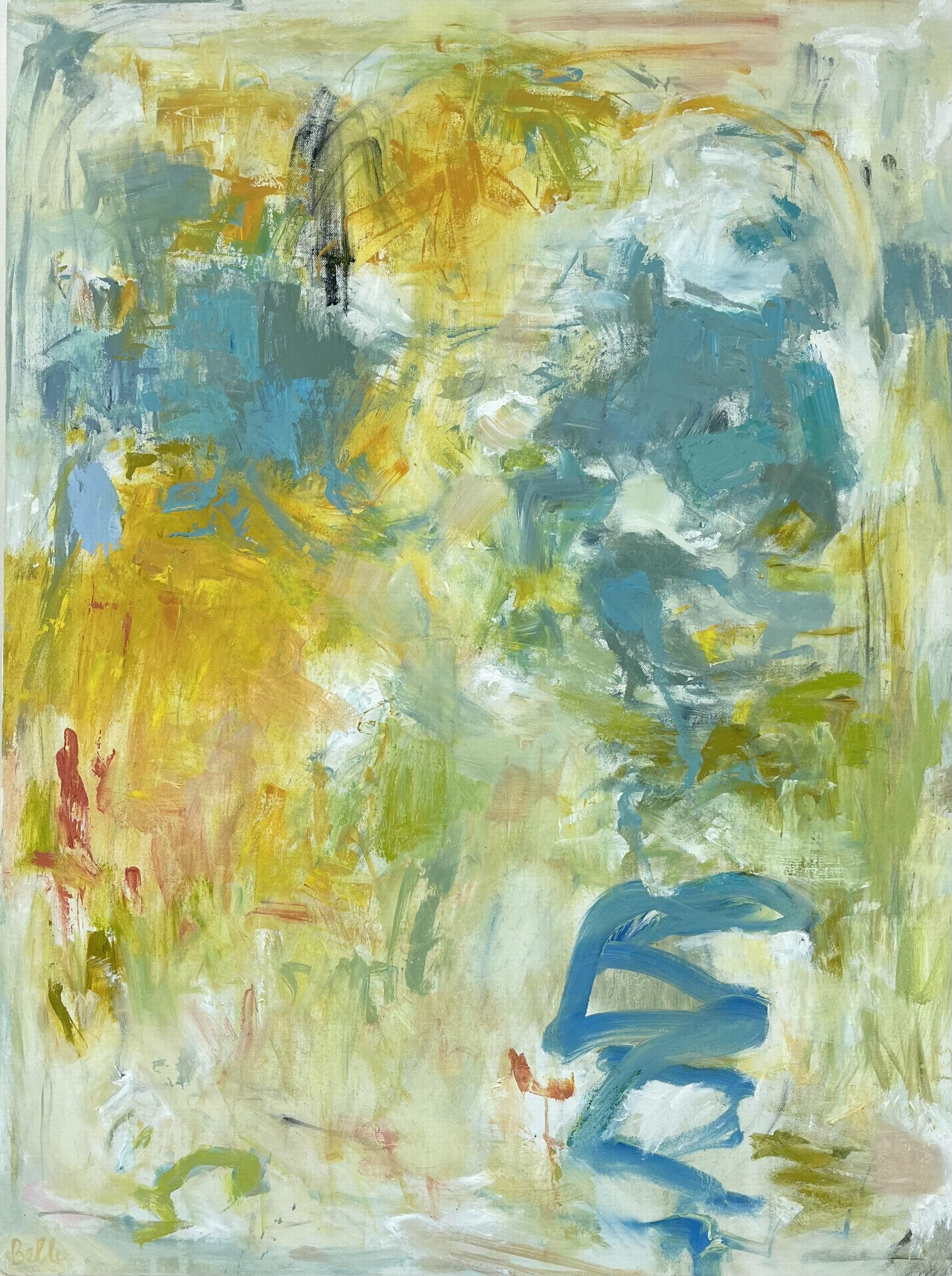 Is That So (Gestural Abstract, Atmospheric, Green, Yellow, Light Blue, ~44% OFF)