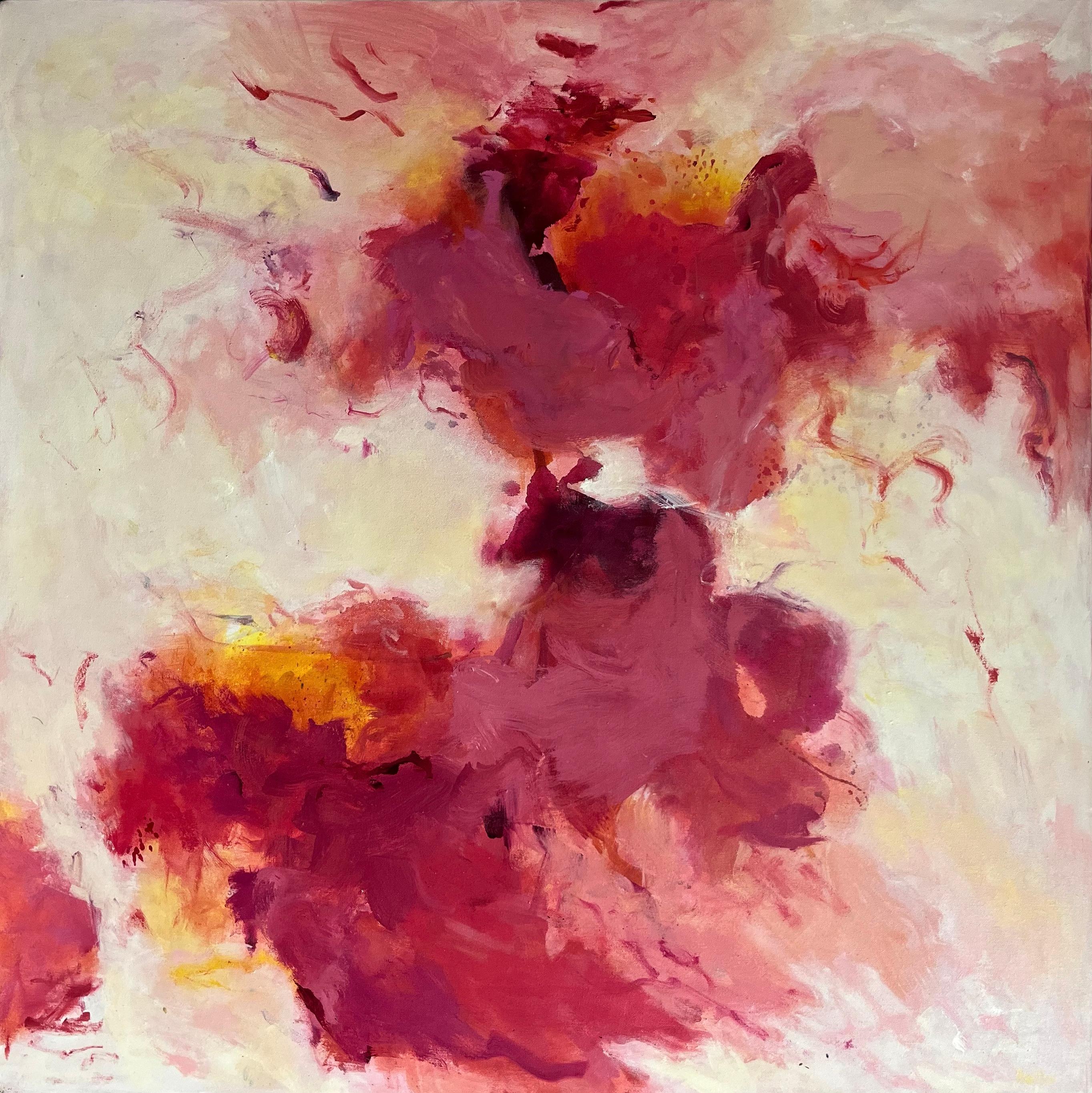 Katherine Bello Abstract Painting - Love Pact (Abstract, Expressionism, Warm, Sensual, Clouds, Flowing, 25% OFF)