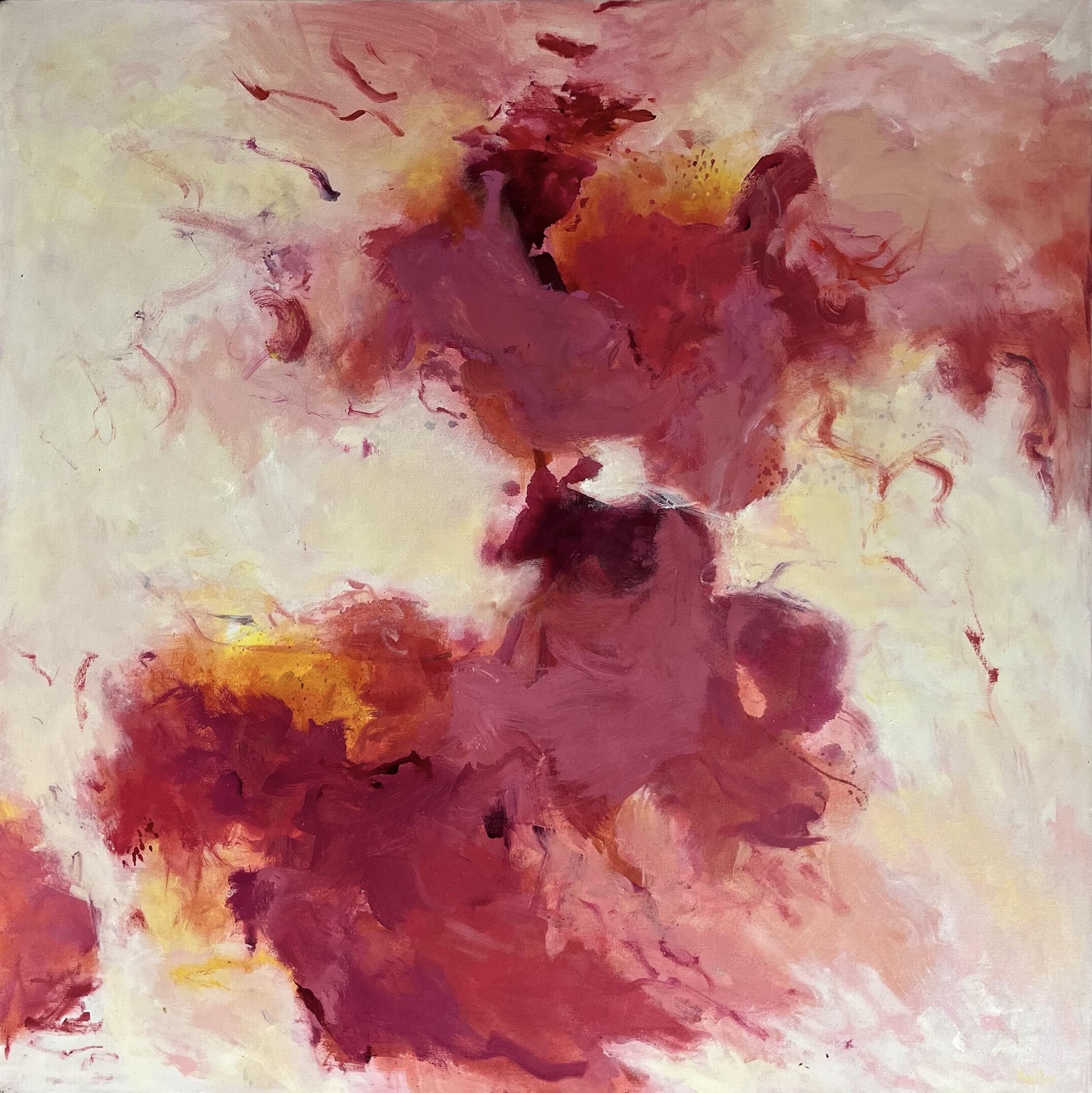 Love Pact (Gestural Abstract, Intuitive, Color Field Inspired, Vibrant, Warm)