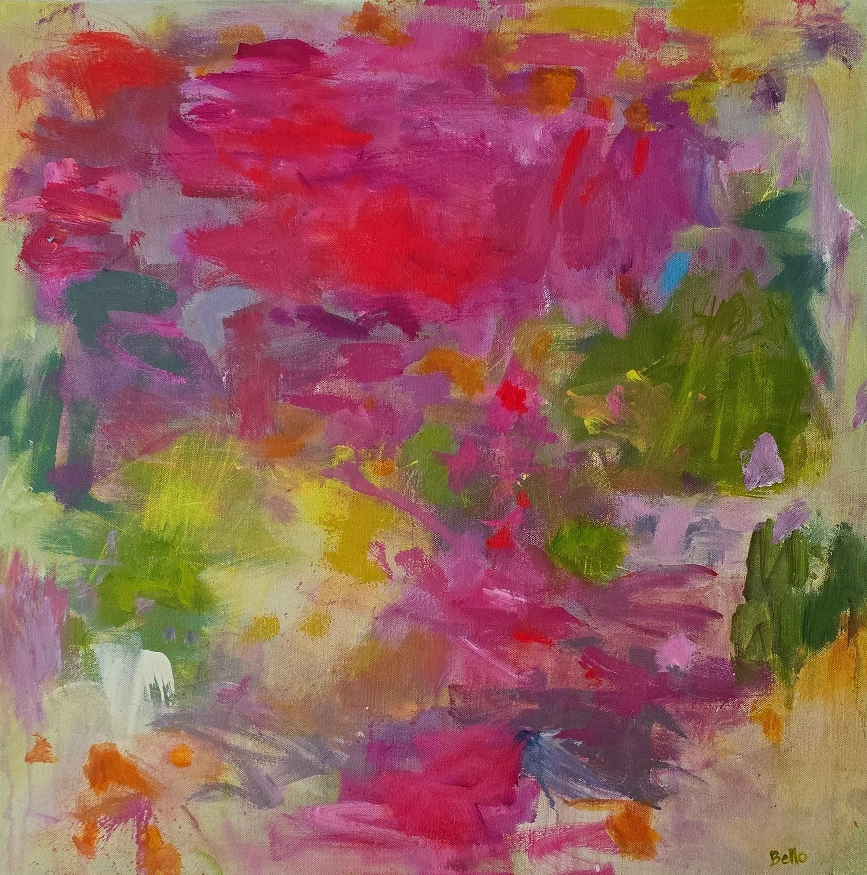 Katherine Bello Landscape Painting - Profusion (Gestural Abstract, Warm, Soft, Summer, Spring, ~48% OFF LIST PRICE)
