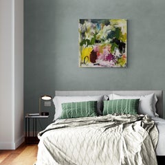 Pioggia d'estate (Astratto, Espressionismo, Vibrante, Verde, Verde acqua, Rosa, ~25% OFF)