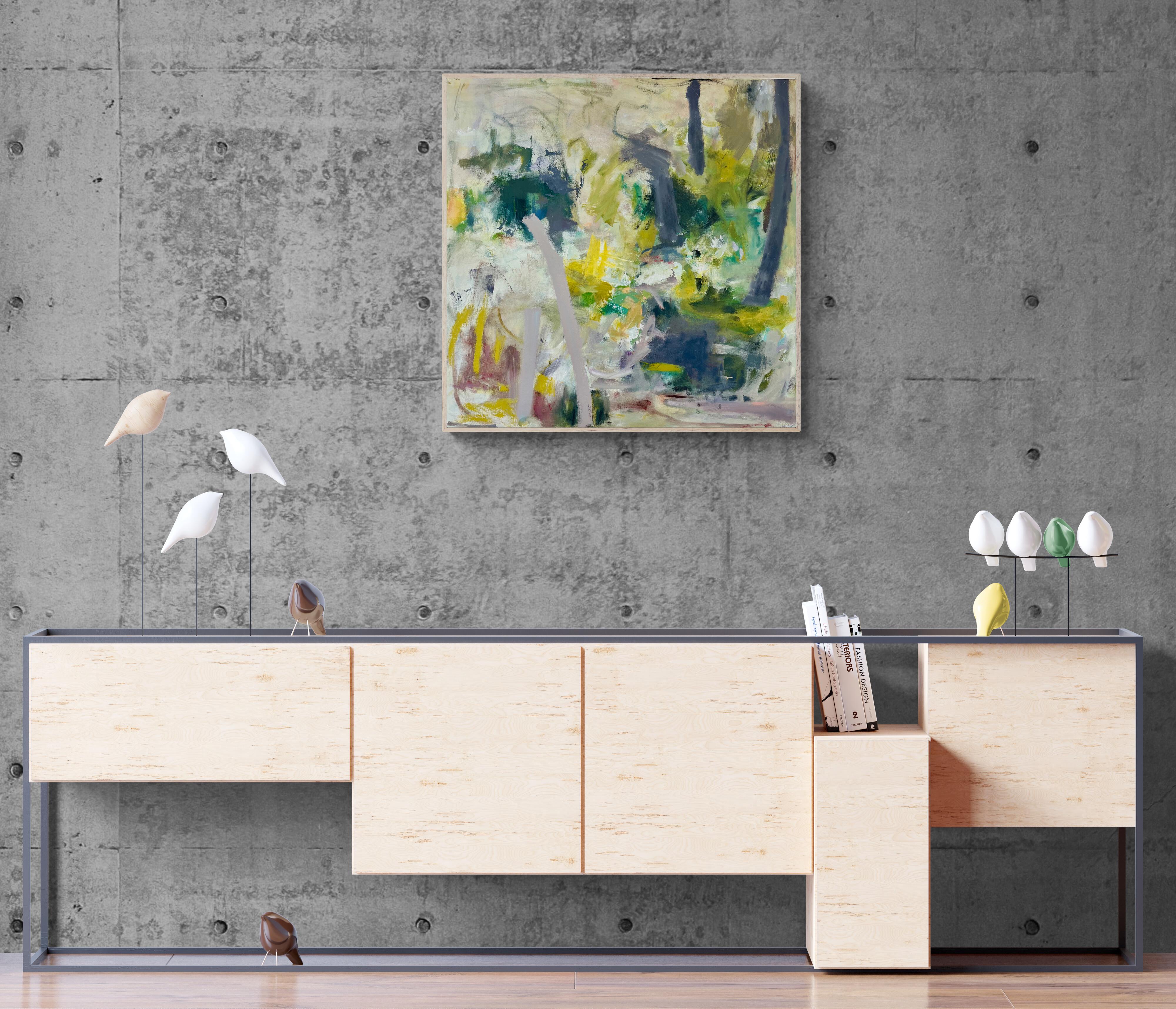 Under the Impression (Astratto, Espressionismo, Verde, Verde acqua, Viola, 25% OFF) in vendita 1