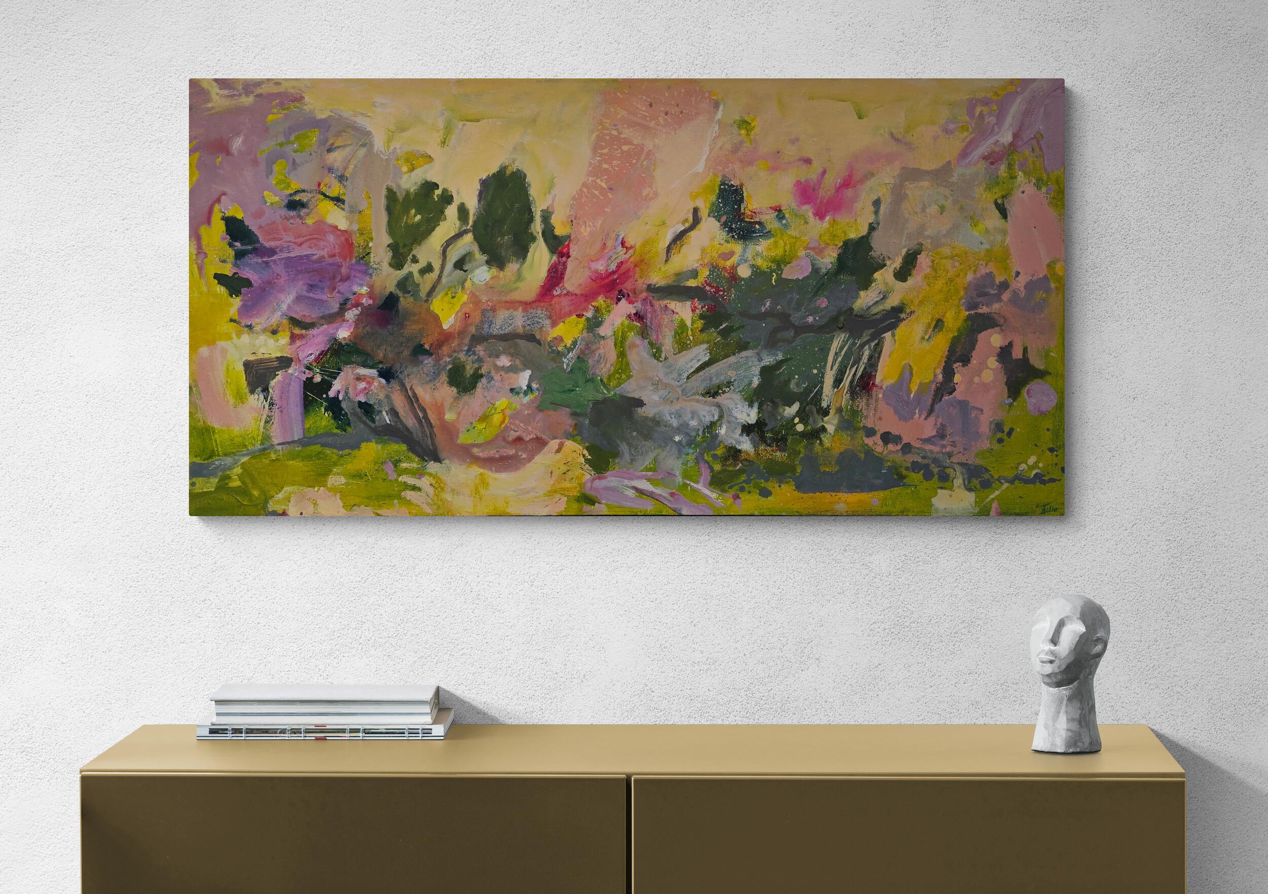 Whirl Wind (Abstract, Expressive, Fun, Colorful, Warm, ~40% OFF - LIMITED TIME) - Brown Abstract Painting by Katherine Bello