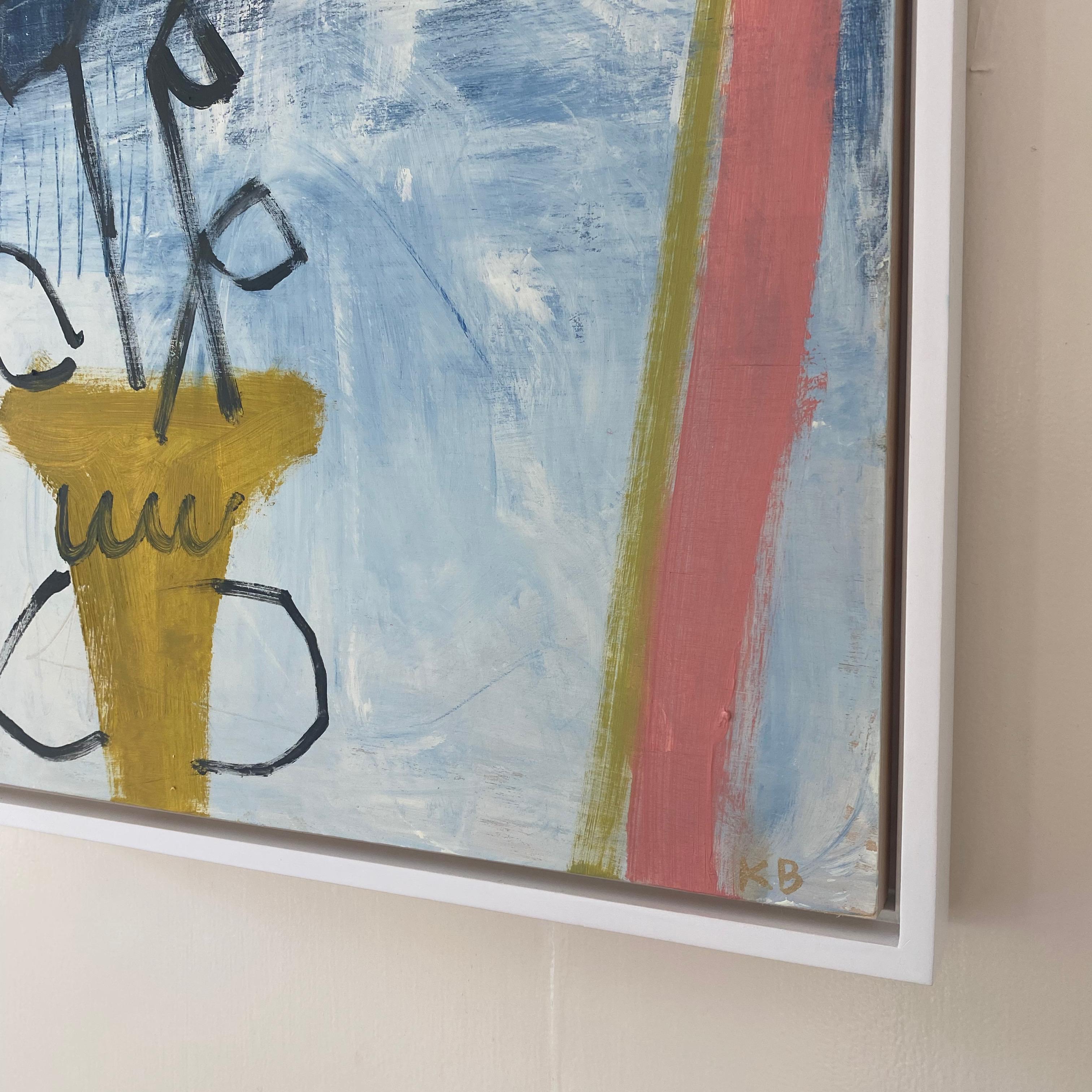 Vaso giallo - Painting Astratto di Katherine Bello