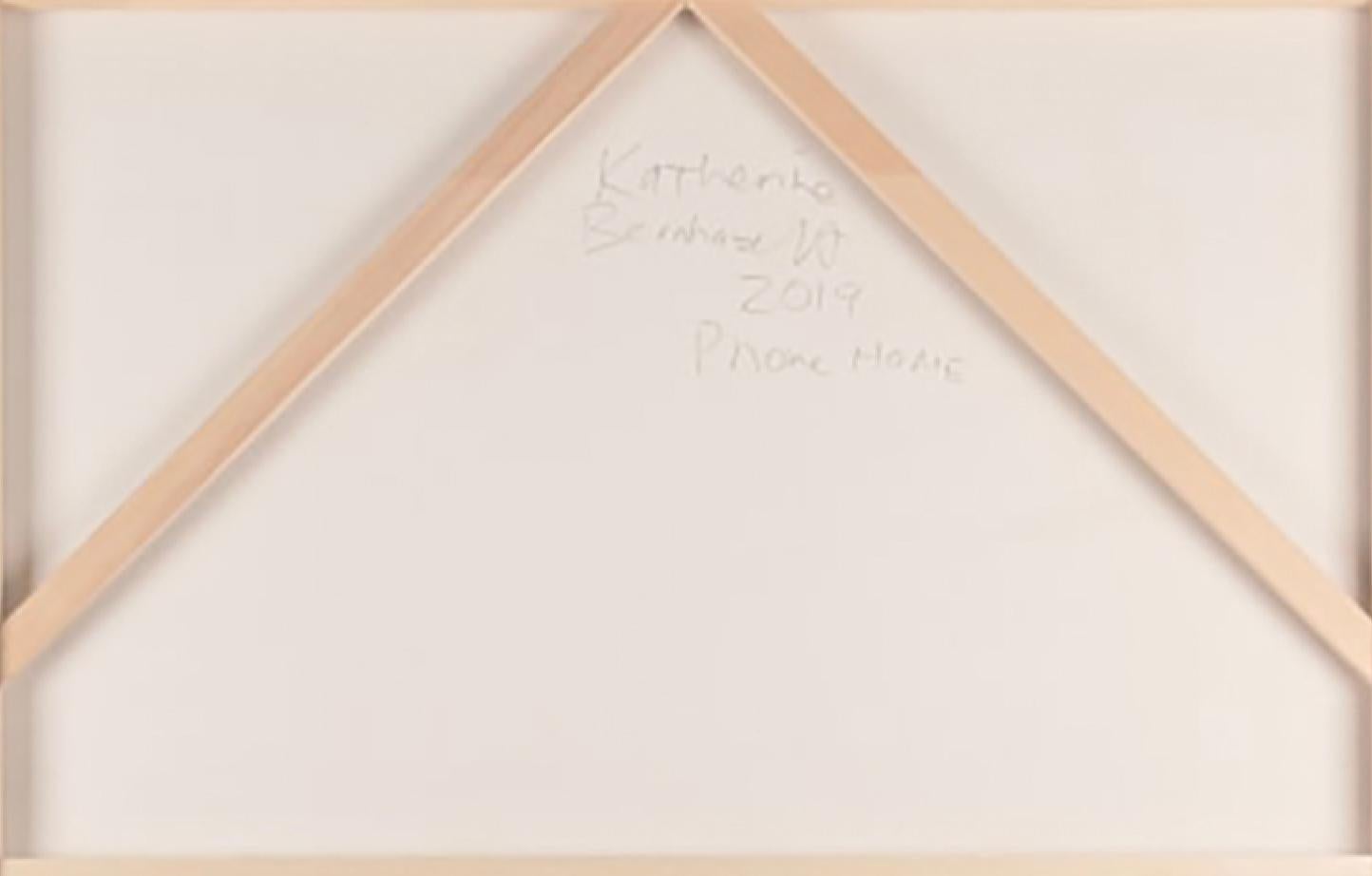 Artista:  Katherine Bernhardt 
Titolo: Telefono di casa
Dimensioni: 59 7/8 x 47 5/8 pollici (152 x 121 cm)
Mezzo: Acrilico e vernice spray su tela
Edizione:  Originale  
Anno:  2019
Note: Firmato, intitolato e datato 'Katherine Bernhardt 2019 