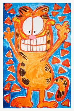 Crazy Doritos -- Print, Cat, Cartoon, Lithograph by Katherine Bernhardt