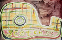 Nastro adesivo magico -- Litografia, ogni oggetto unico, di Katherine Bernhardt