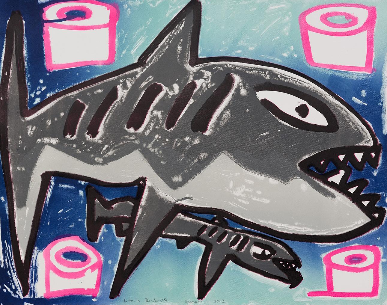 Katherine Bernhardt Abstract Print - Swimmers