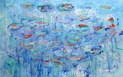 "Blue", Expressionist, Abstract, Reds, Oranges, Purples, Oil Painting, 2022