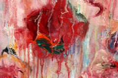 "Figments", Abstract, Expressionist, Pink, Red, Blue, Green, Oil Painting