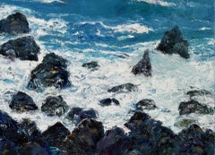 "Maui Beach", Contemporary Landscape, Seascape, Hawaii, Blue, Oil Painting
