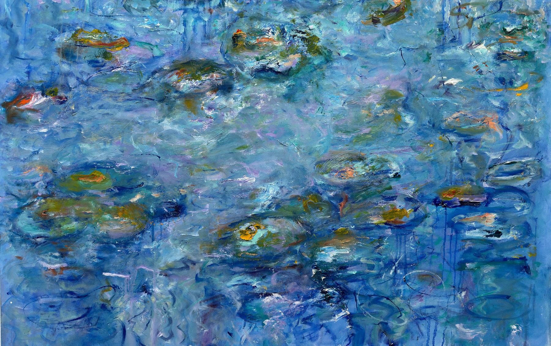Abstract Painting di Katherine Borkowski-Byrne - "Senza titolo", Astratto, Espressionista, Verde, Rosso, Blu, Pittura a olio, 2024
