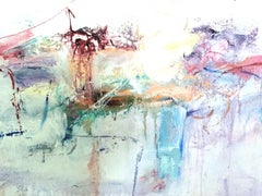 "Notes to Myself", Abstract, Orange, Blue, Red, Purple, White, Oil Painting