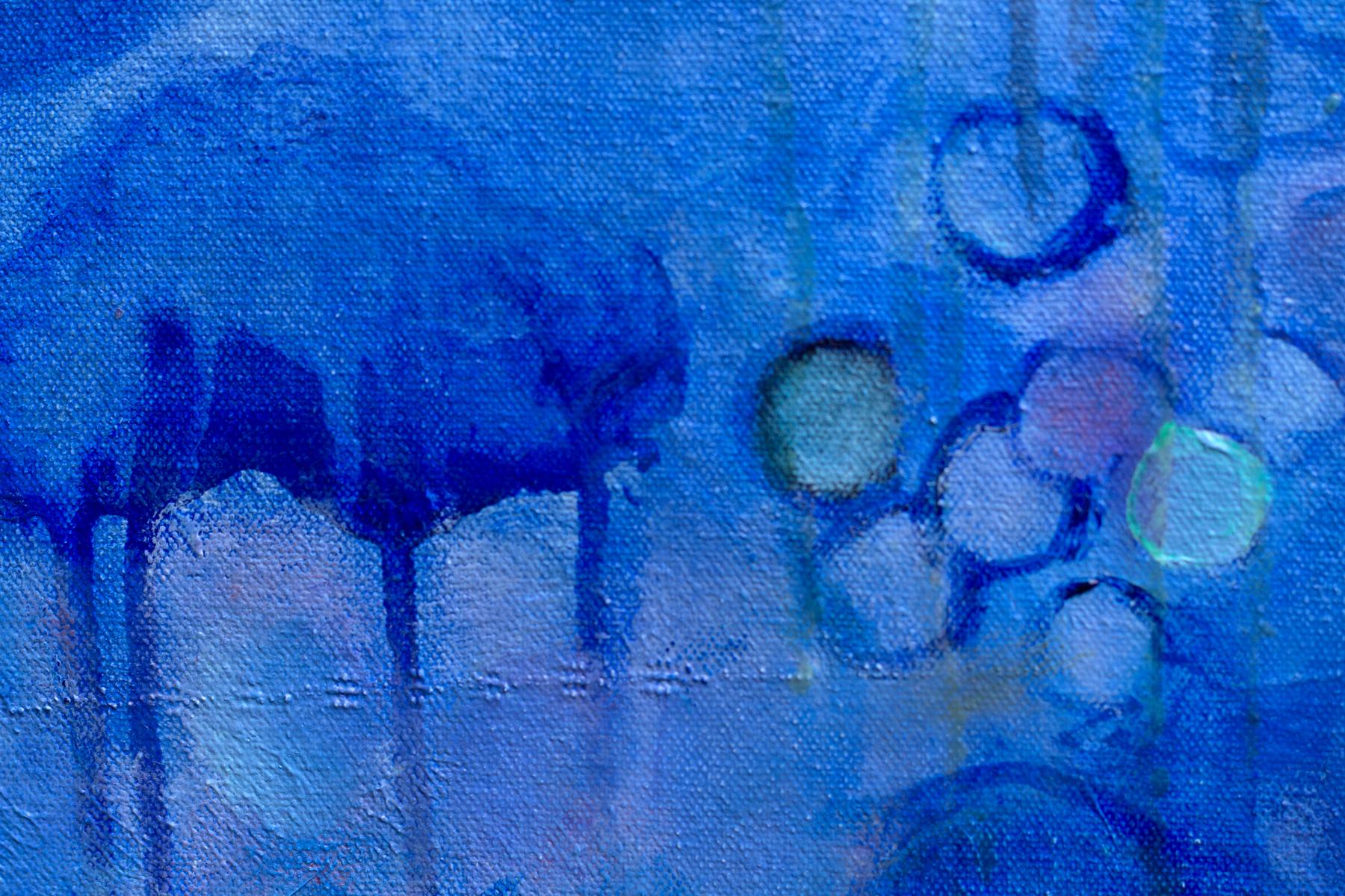 abstract painting in blue
