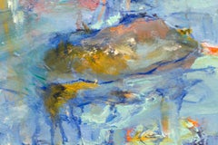 „Wassermusik“, abstrakt, blau, grün, rot, ocean, Ölgemälde