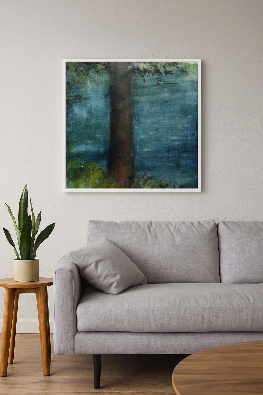 Katherine Bowling Amerikanisches Ölgemälde 1989 Atmosphärische abstrakte Landschaft im Angebot 3