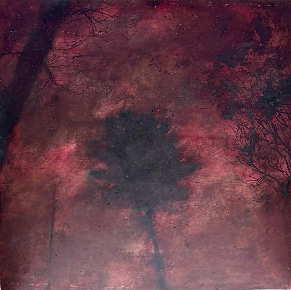 Katherine Bowling (American, b. 1955)
Oil on spackle on wood
1988
Hand signed, titled and dated verso, 
Dimensions: 48"h x 48"w
Provenance: From an Important Private Collection, NYC; bears gallery label from Blum Helman Gallery,