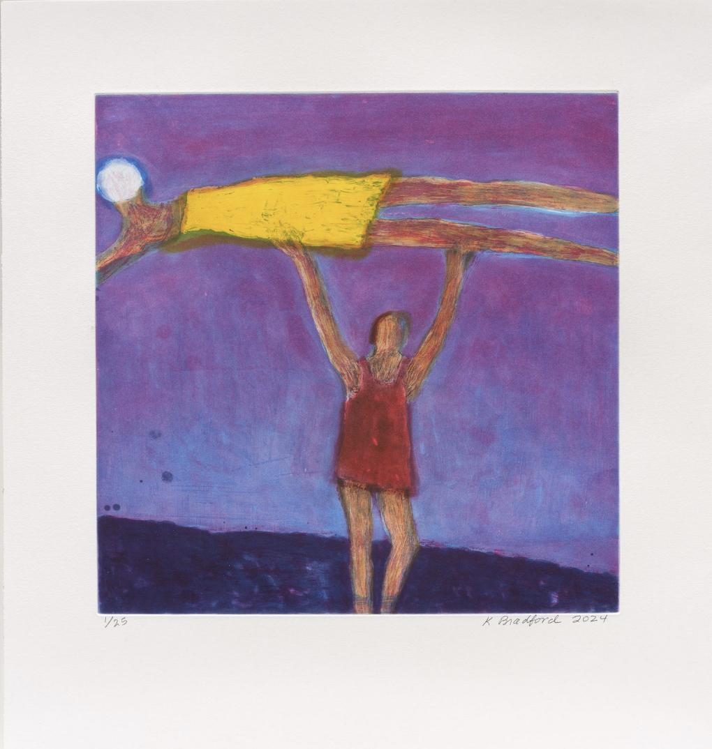 Contemporary Figurative Print 'Woman Holding Woman'