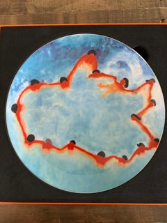 Katherine Bradford's work "Group Swim" on Fine Bone China Plate Edition