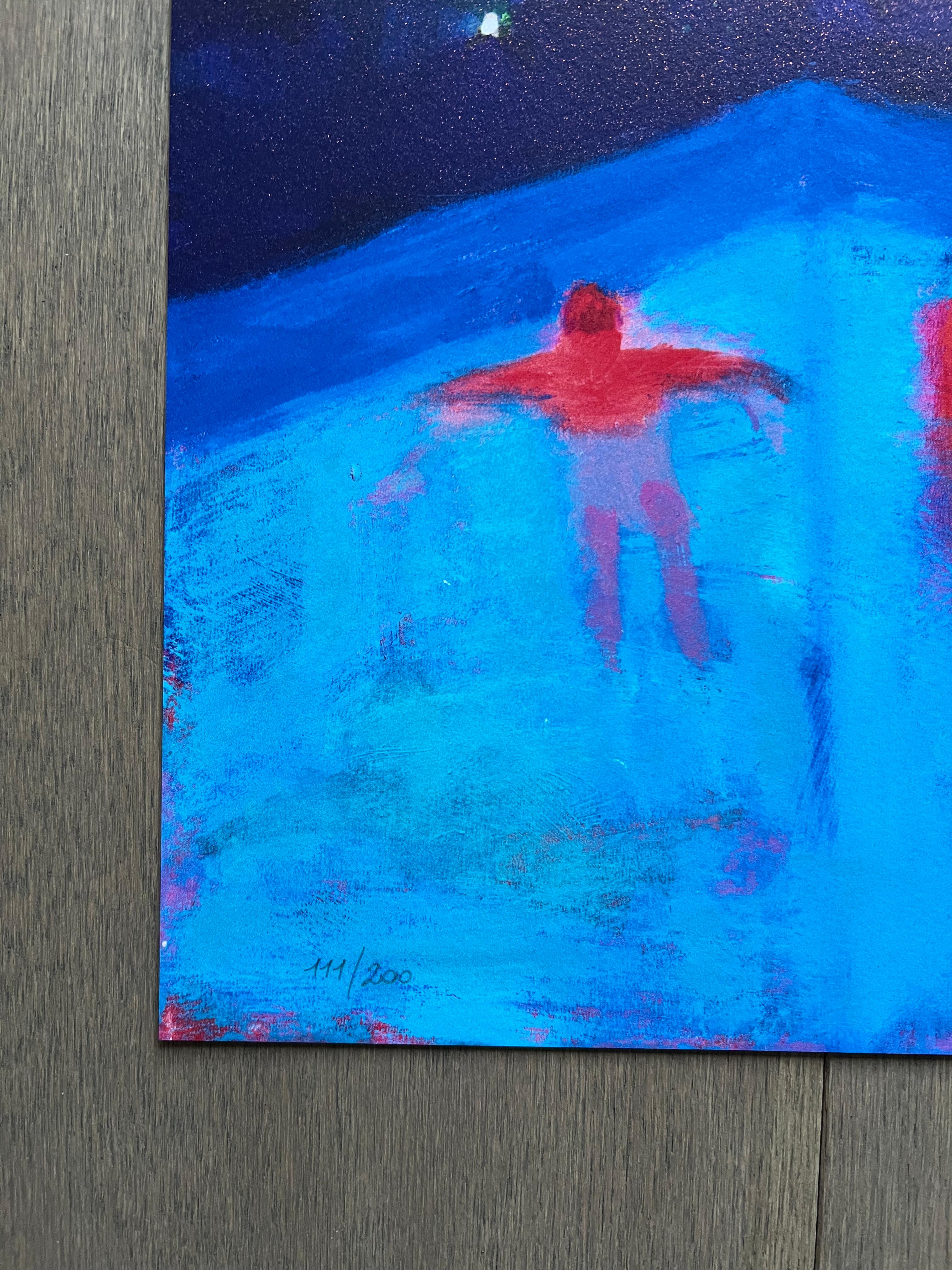 Swing Over Pool - Contemporary Print by Katherine Bradford