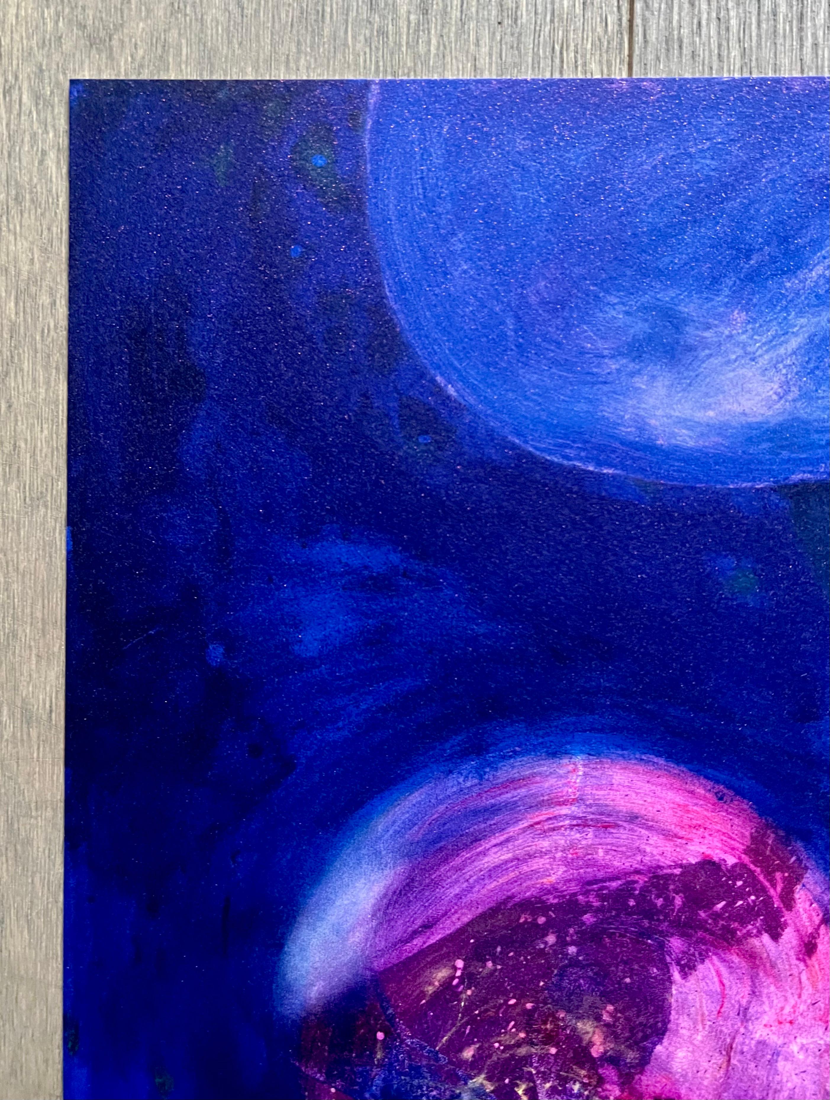 Swing Over Pool - Purple Landscape Print by Katherine Bradford