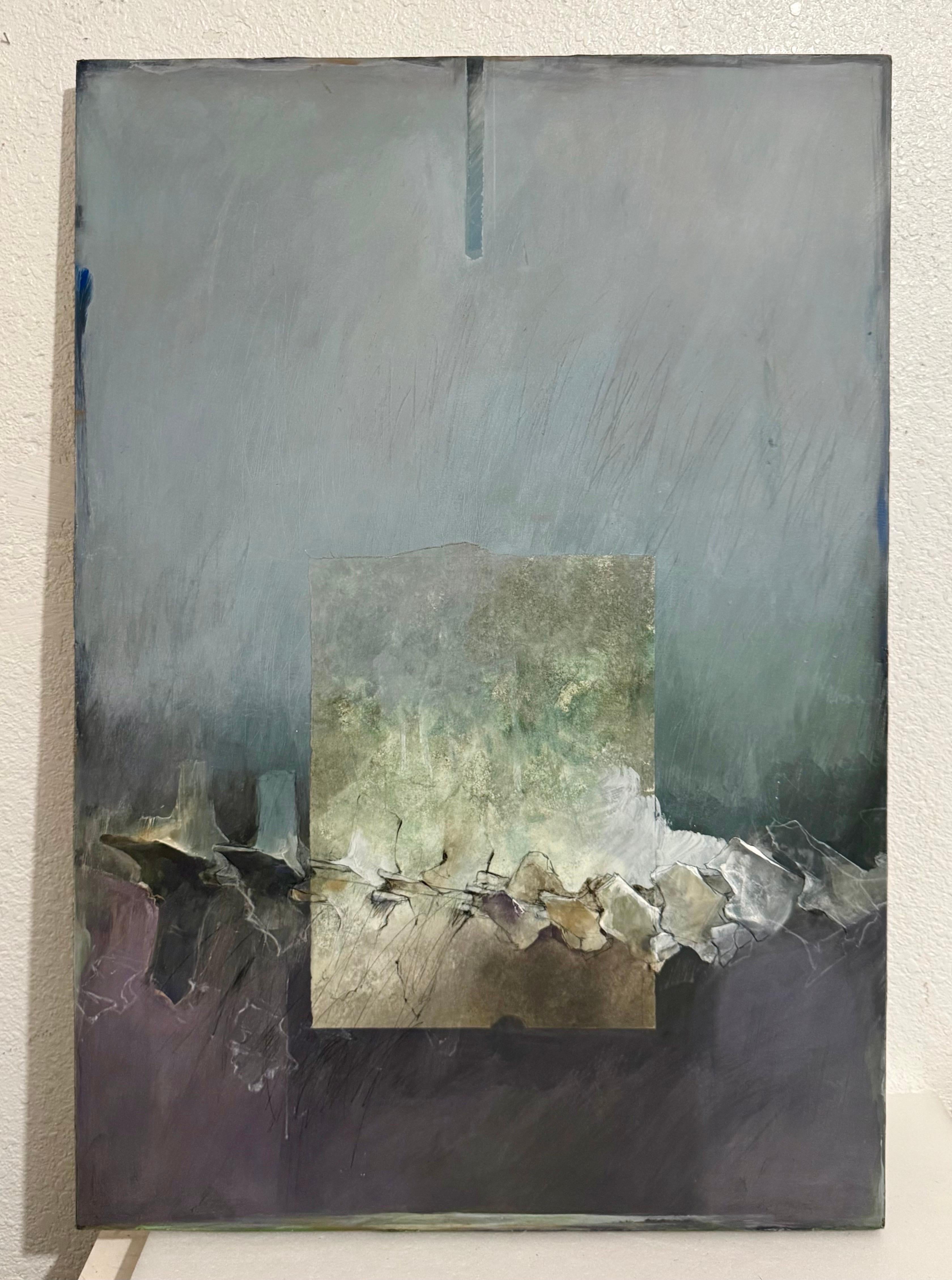 Mixed Media Asian Abstract Collage Painting Katherine Chang Liu Chinese American For Sale 9