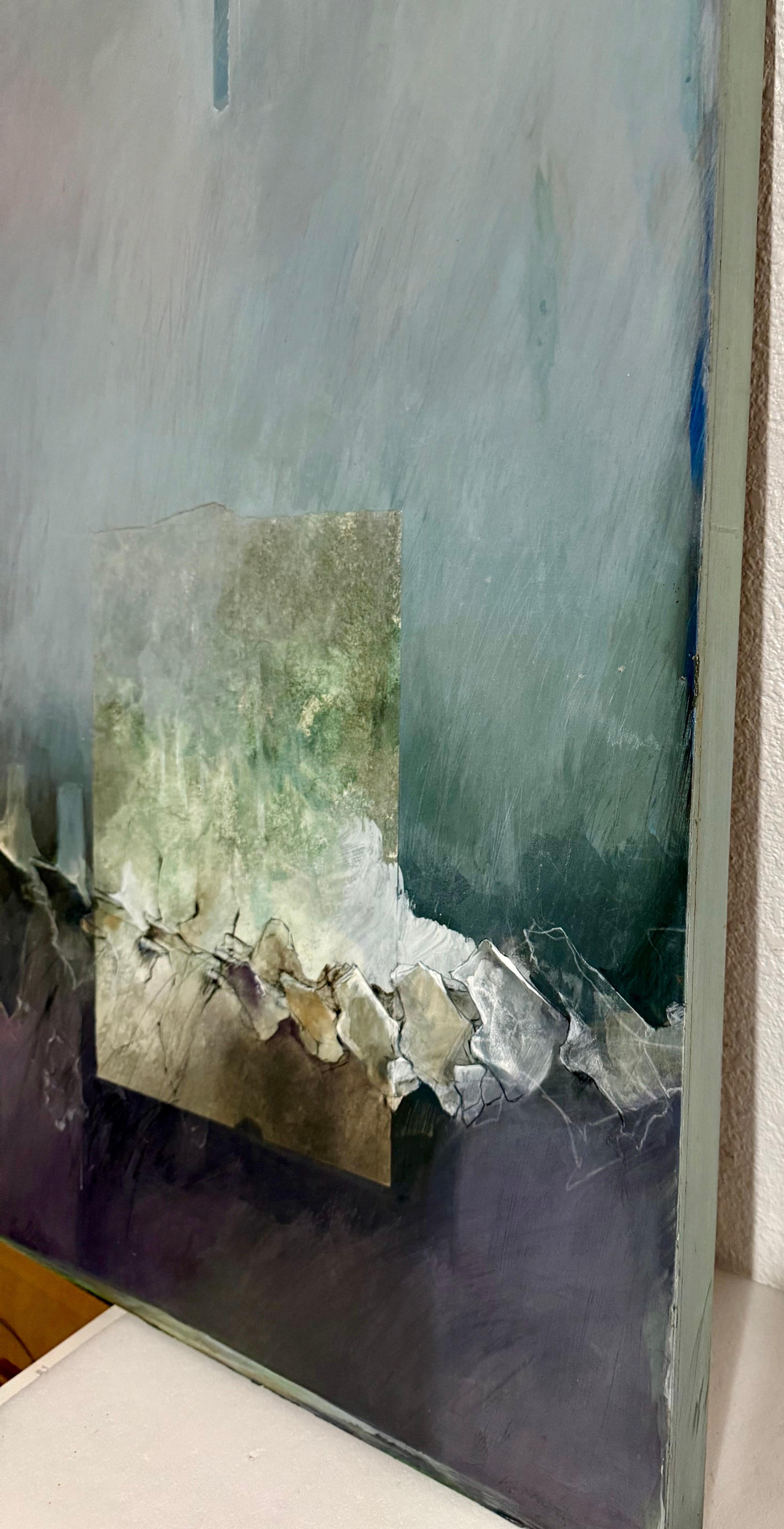 Mixed Media Asian Abstract Collage Painting Katherine Chang Liu Chinese American For Sale 4