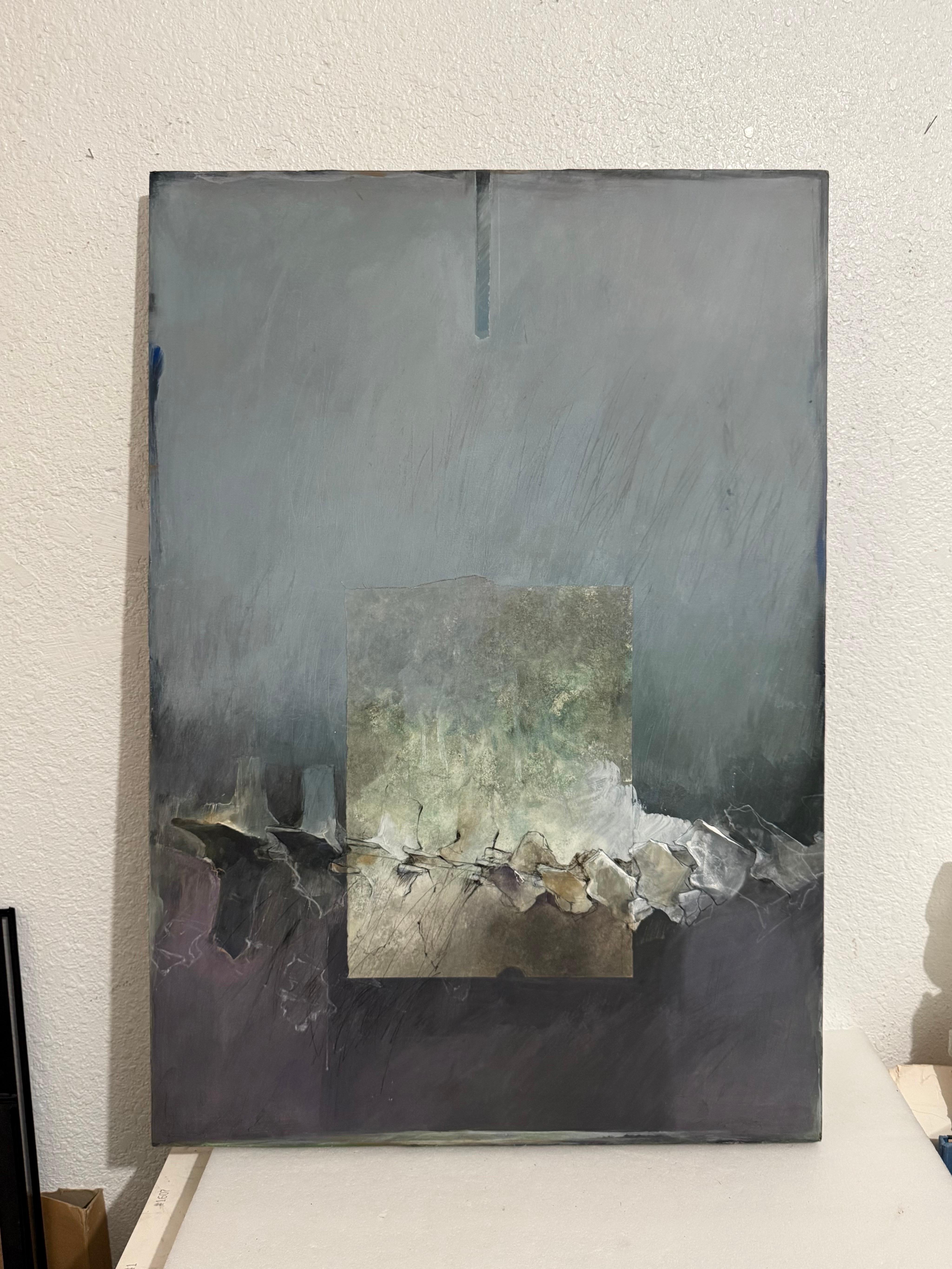 Mixed Media Asian Abstract Collage Painting Katherine Chang Liu Chinese American For Sale 6