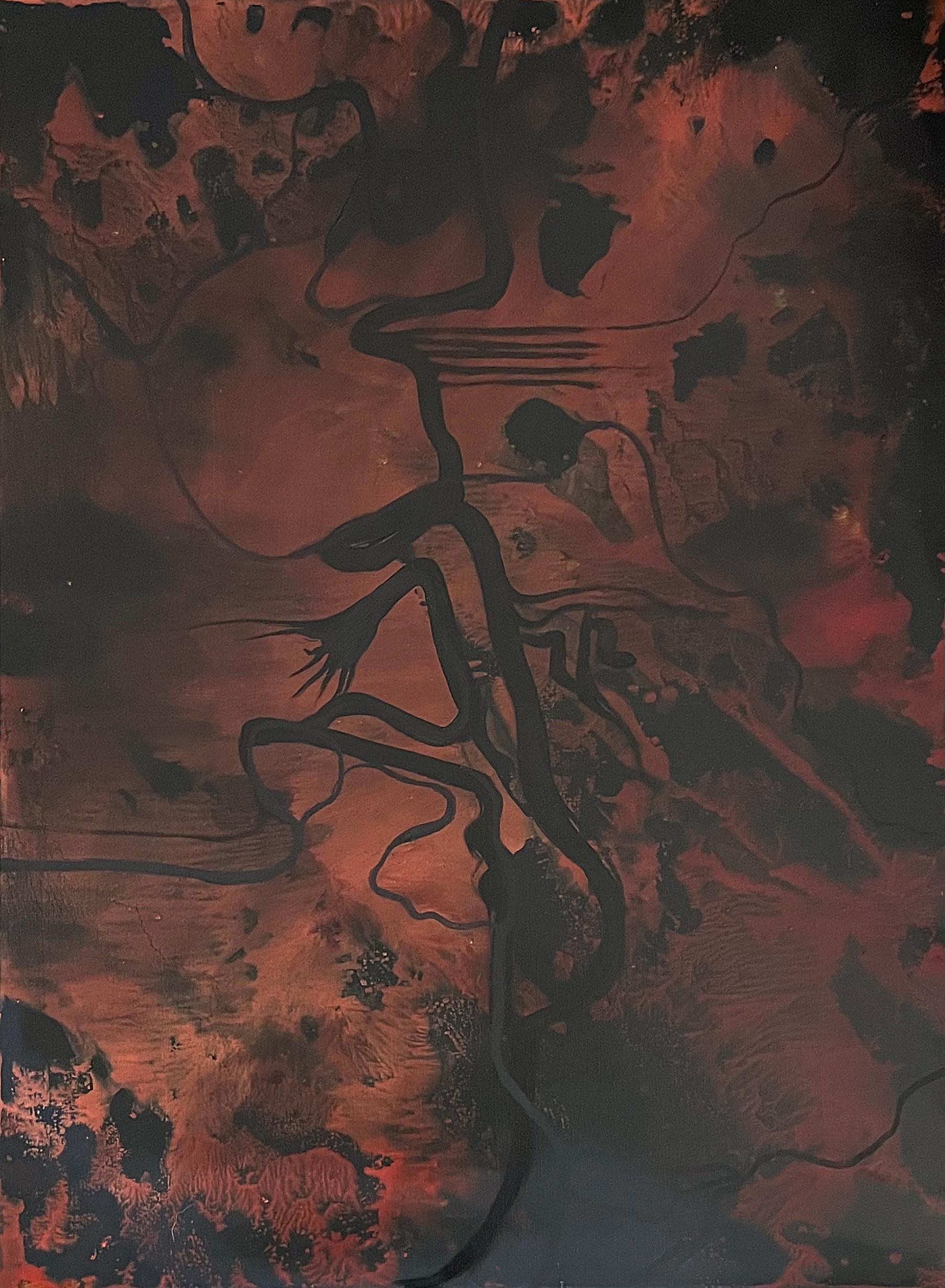 Óleo sobre lino

Katherine Filice es una galardonada artista abstracta estadounidense nacida en 1963 que vive y trabaja en Hollister, al norte de California (EE.UU.). Su obra es conocida por su exploración de temas medioambientales, centrándose en