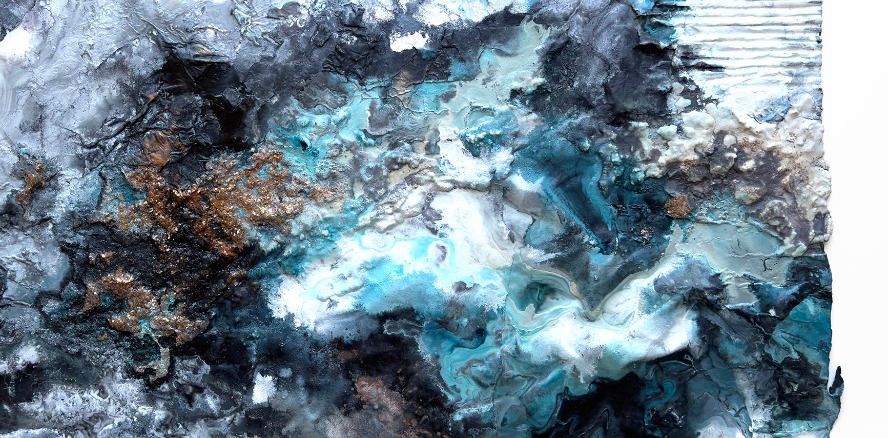 A View From The Moon (No. 4) A beautiful sky-inspired painting featuring mica. im Angebot 5