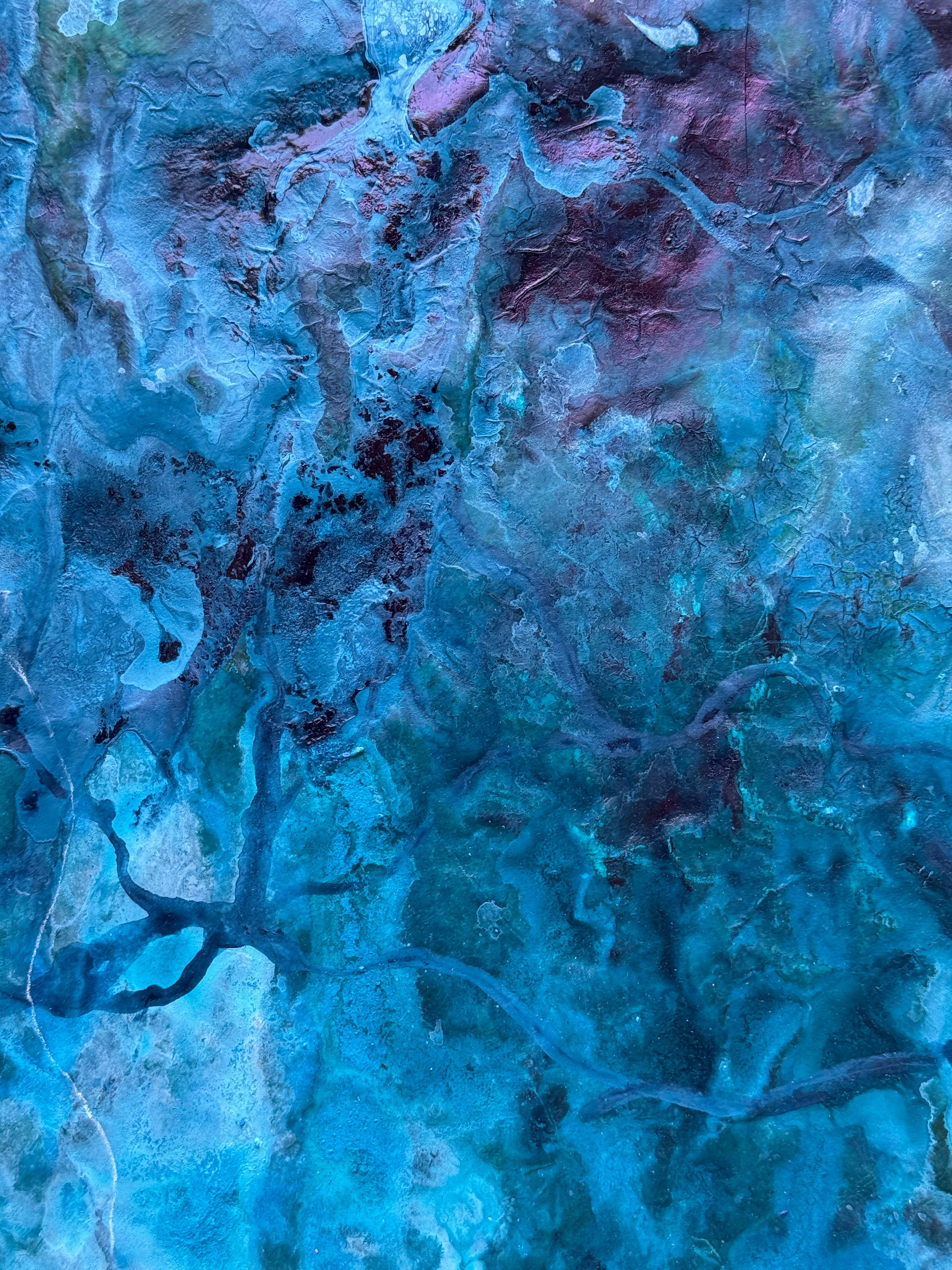 A View From The Moon (No. 5) A stunning large painting with striking sky blues im Angebot 9