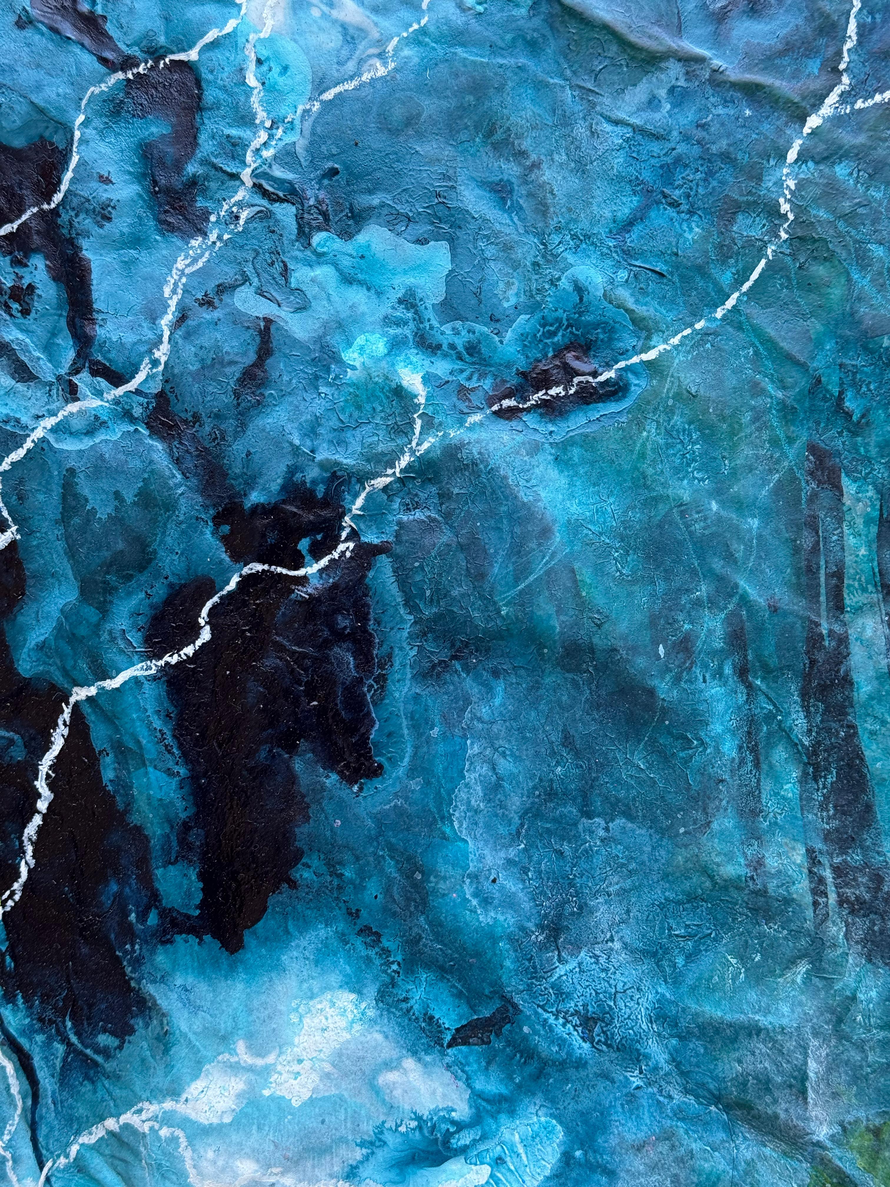 A View From The Moon (No. 5) A stunning large painting with striking sky blues im Angebot 12