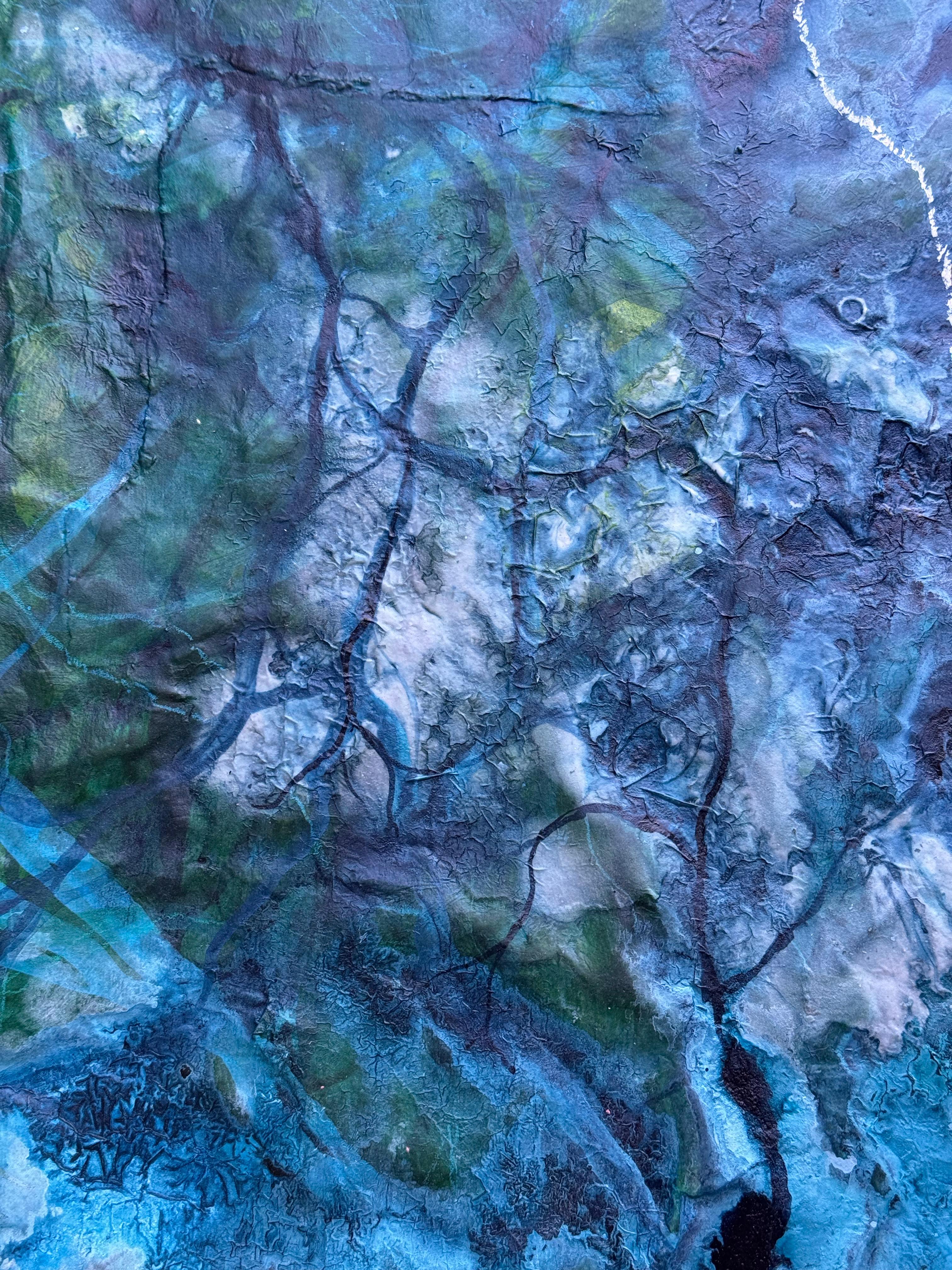 A View From The Moon (No. 5) A stunning large painting with striking sky blues im Angebot 1