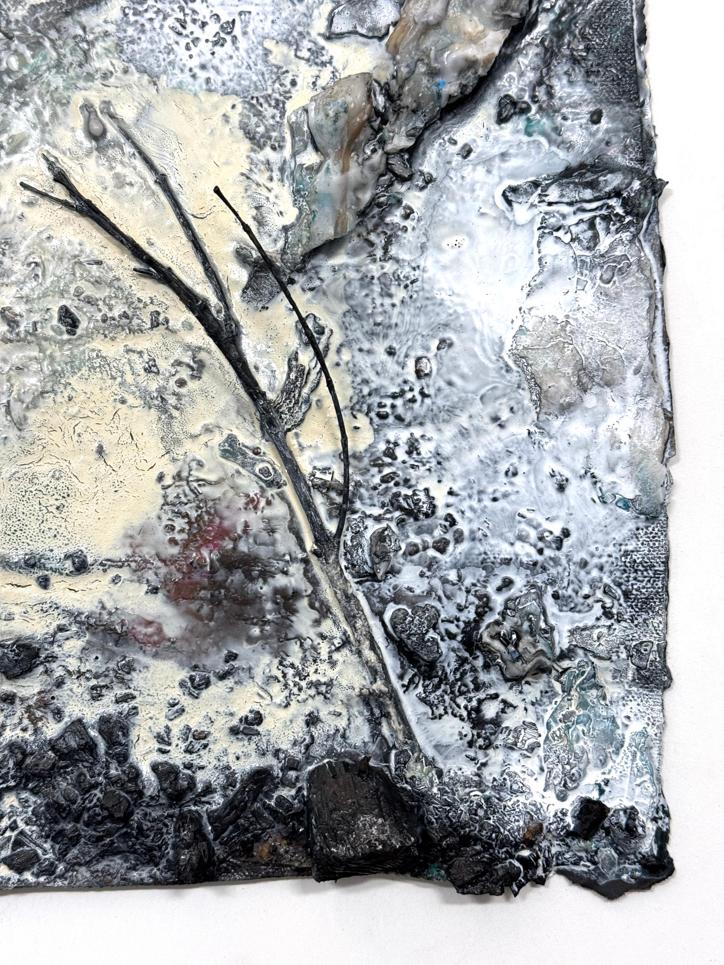 „Burn Scar (No. 3)“ Skulpturales, vom Wald inspiriertes Gemälde von Katherine Filice im Angebot 3
