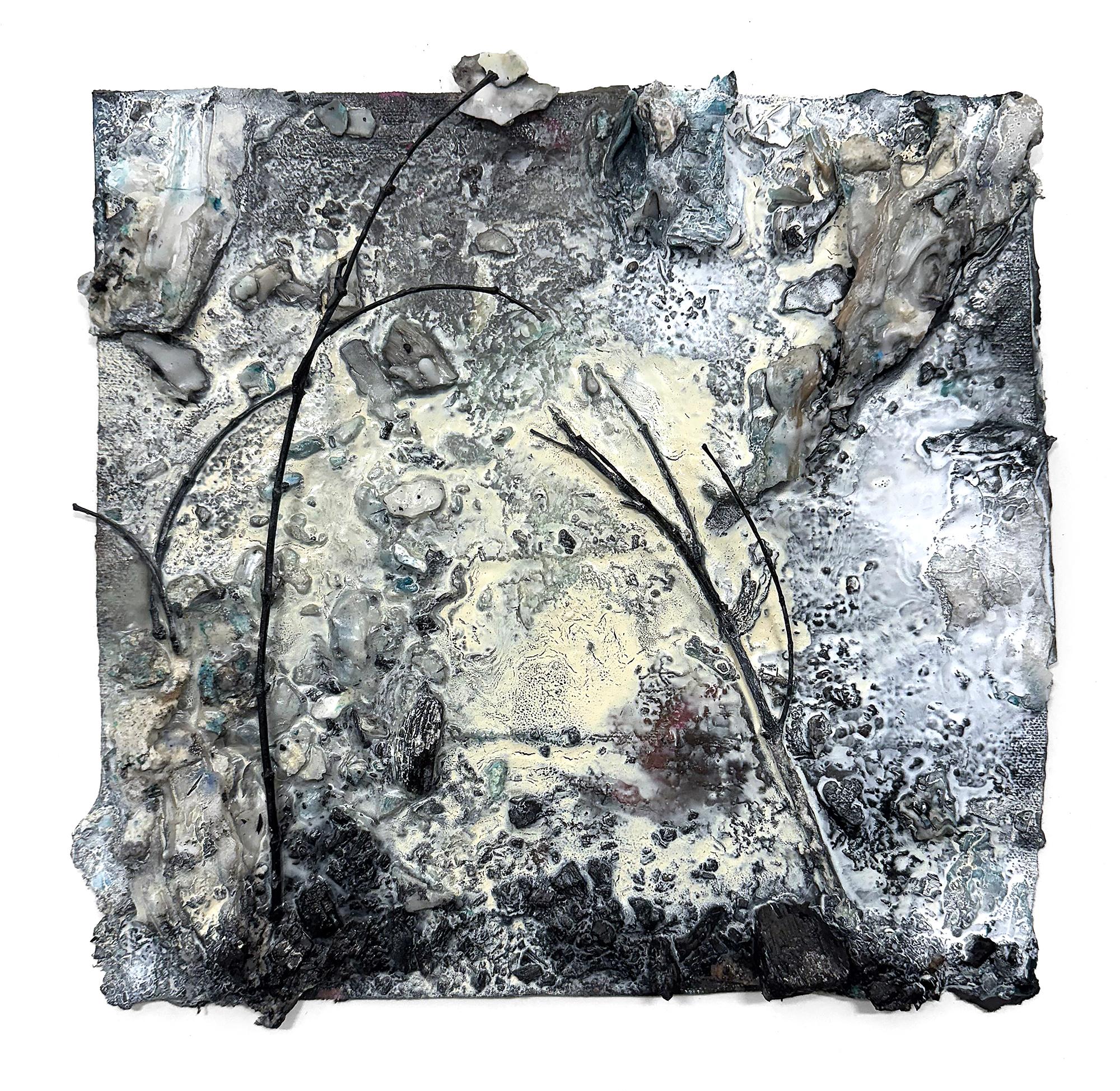 "Burn Scar (No. 3)" Pittura scultorea ispirata alla foresta di Katherine Filice