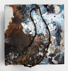 Common Ground No 1 a textural painting featuring earth tones and blues