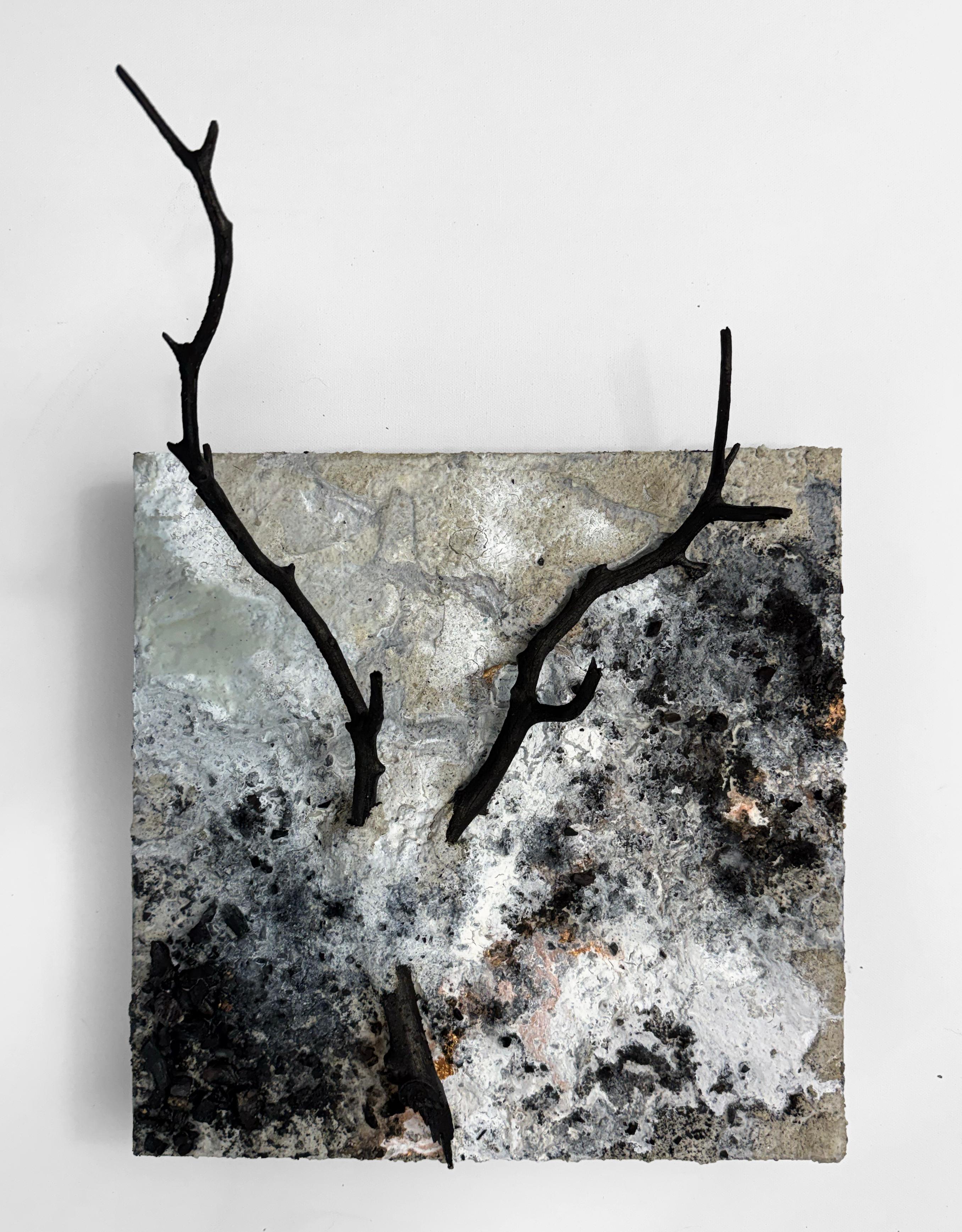 Common Ground (No. 5) A textural contemporary painting on wood panel
