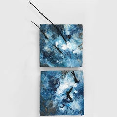 Katherine Filice - Common Ground (No.6) A gorgeous contemporary, sculptured diptych on wood panel Common Ground (No.6) A gorgeous contemporary, sculptured diptych on wood panel