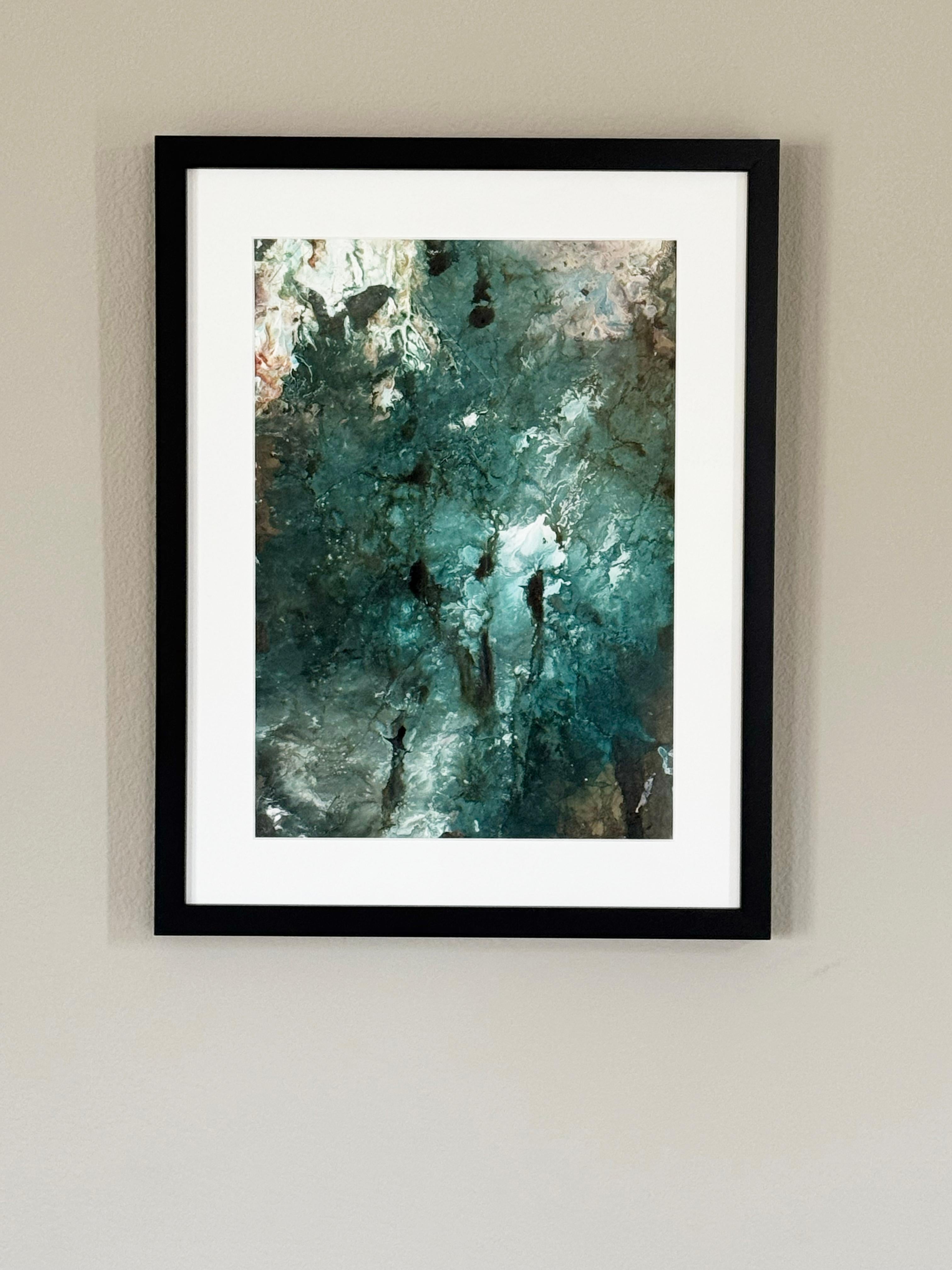 Ethereal painting featuring turquoise and creams by Katherine Filice en vente 14